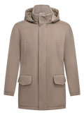 Jas van cashmere met capuchon | Beige