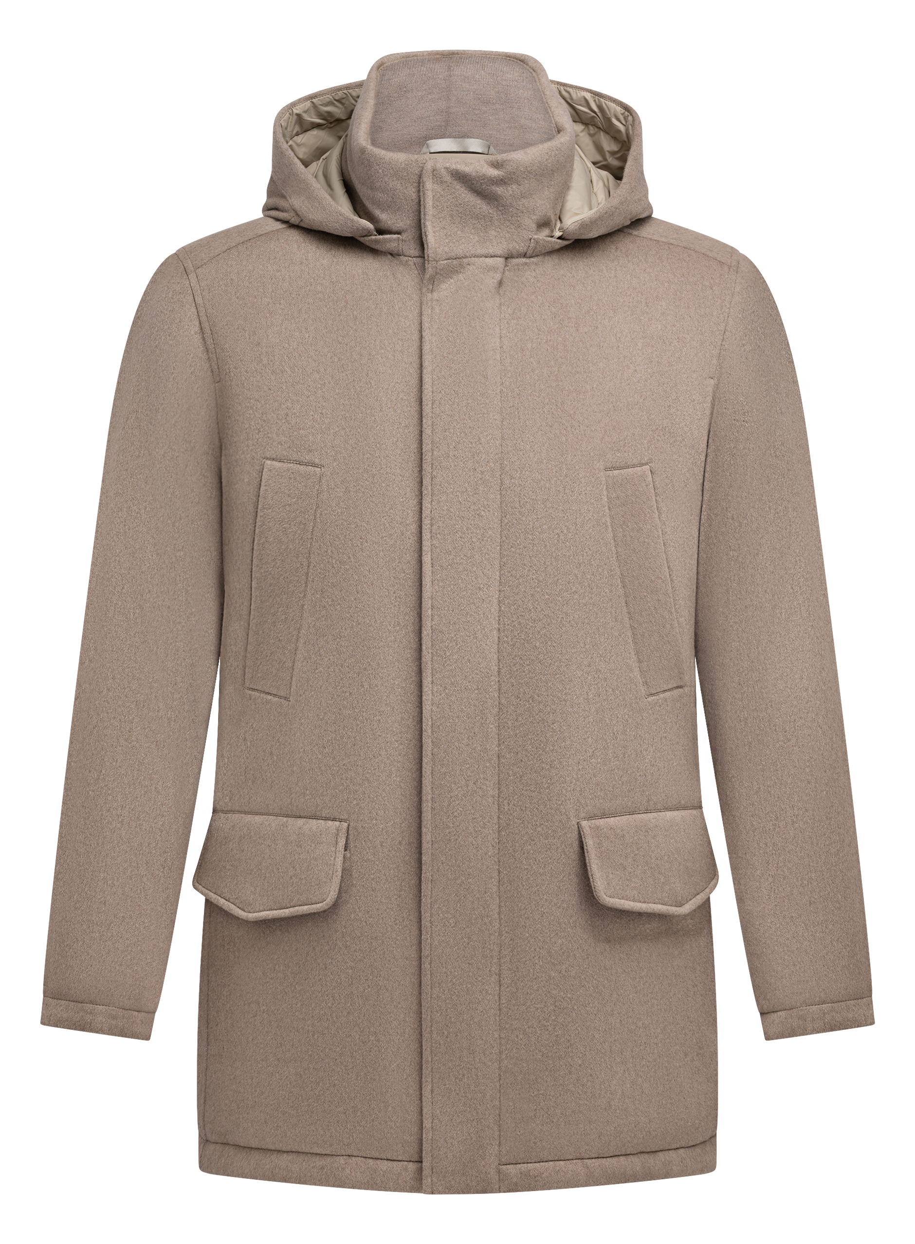 Jas van cashmere met capuchon | Beige