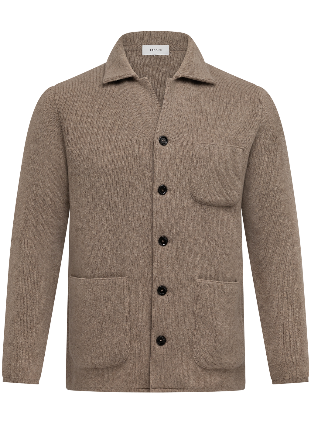Cashmere overshirt met opgestikte zakken | TAUPE