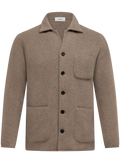 Cashmere overshirt met opgestikte zakken | TAUPE