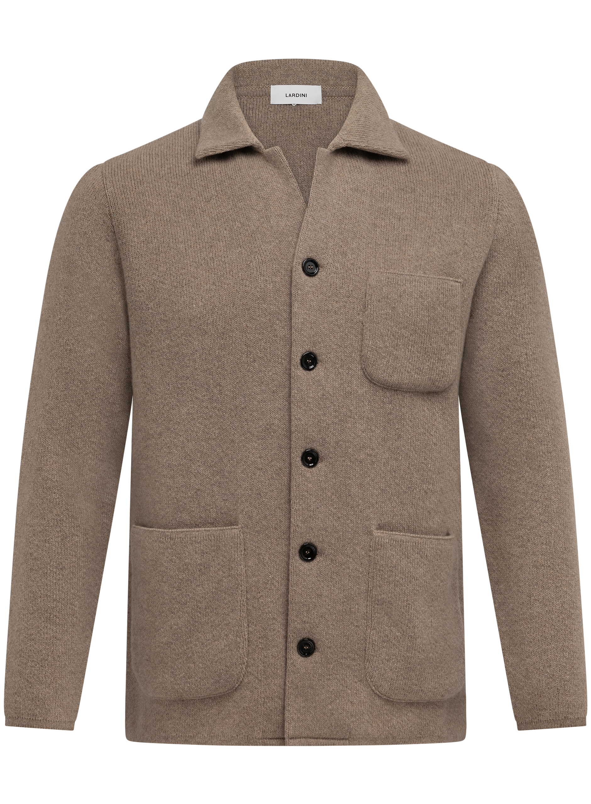 Cashmere overshirt met opgestikte zakken | TAUPE