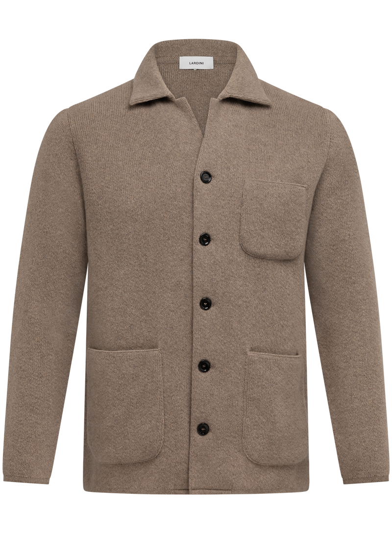 Cashmere overshirt met opgestikte zakken