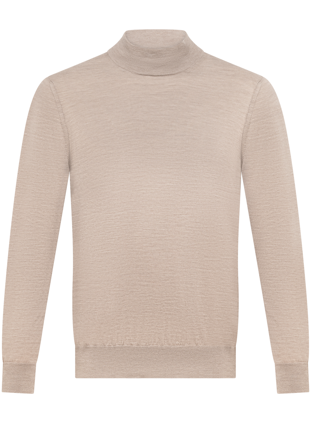 Mock neck trui in wol | TAUPE