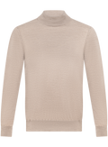 Mock neck trui in wol | TAUPE