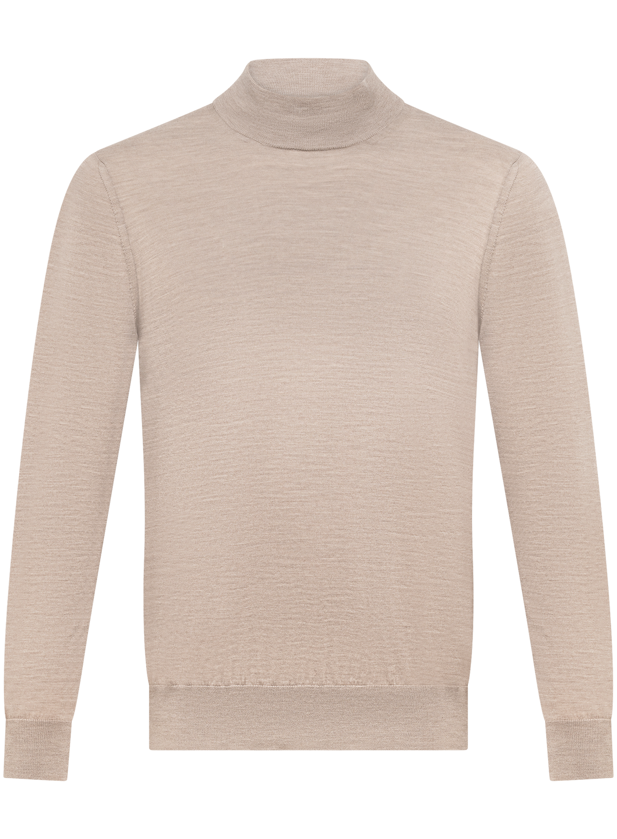 Mock neck trui in wol | TAUPE