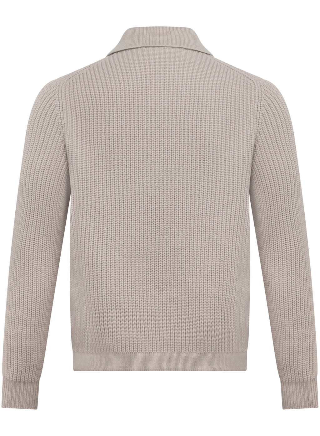 Knoopvest van wol en cashmere met polokraag | Beige
