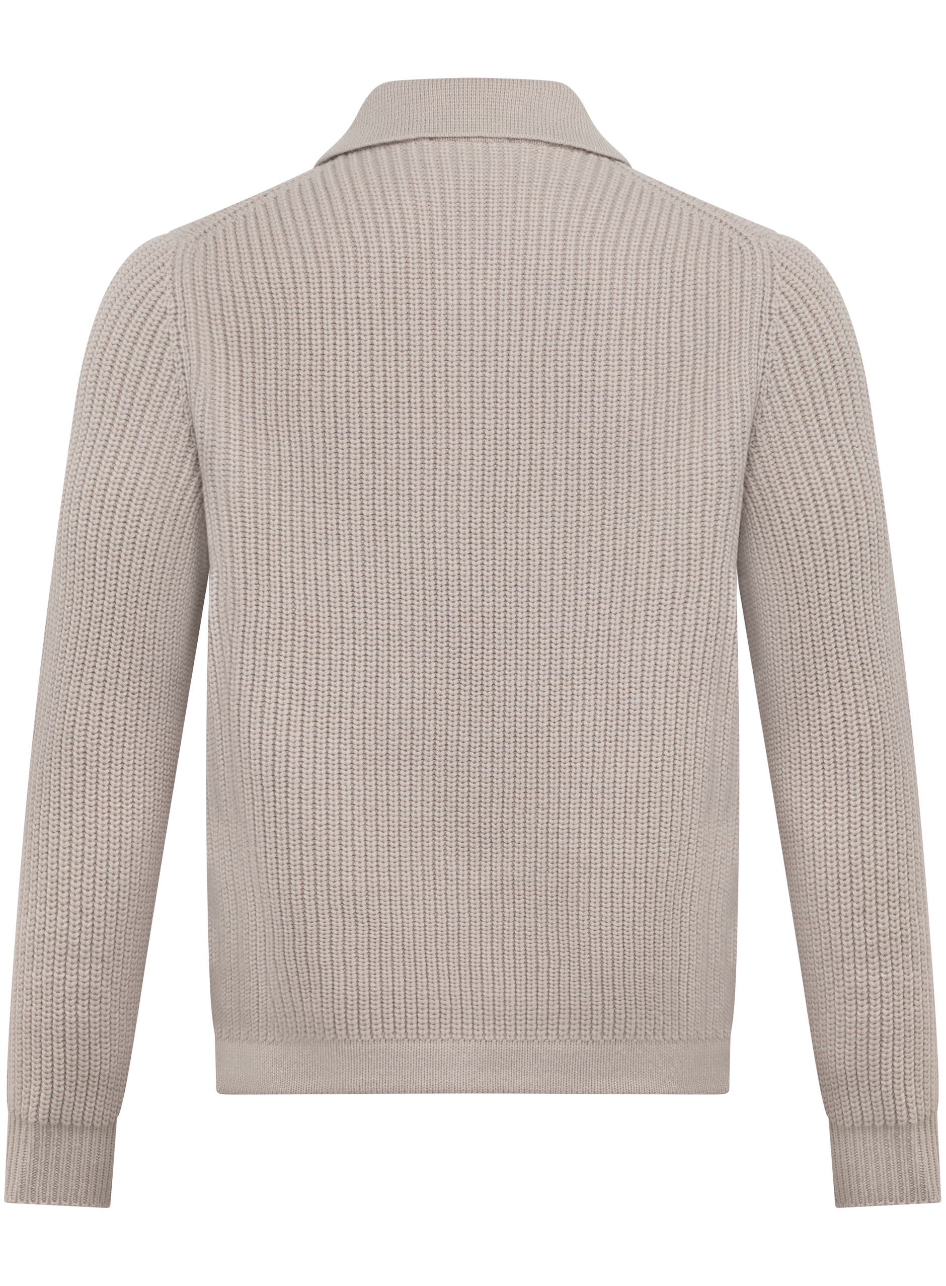 Knoopvest van wol en cashmere met polokraag | Beige