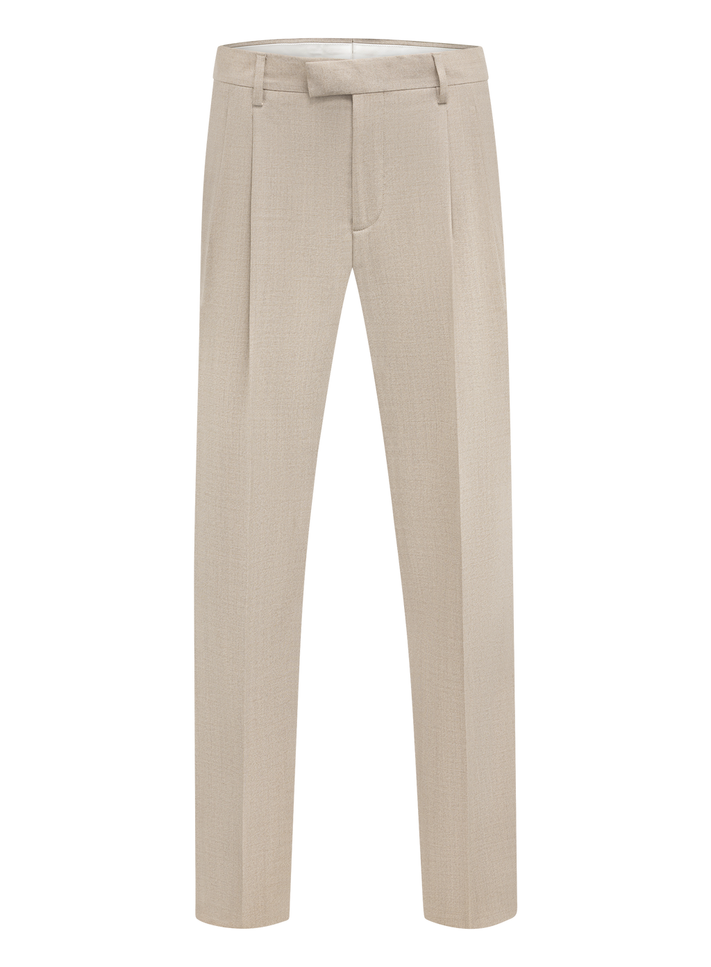 Bandplooi pantalon in wol | Beige