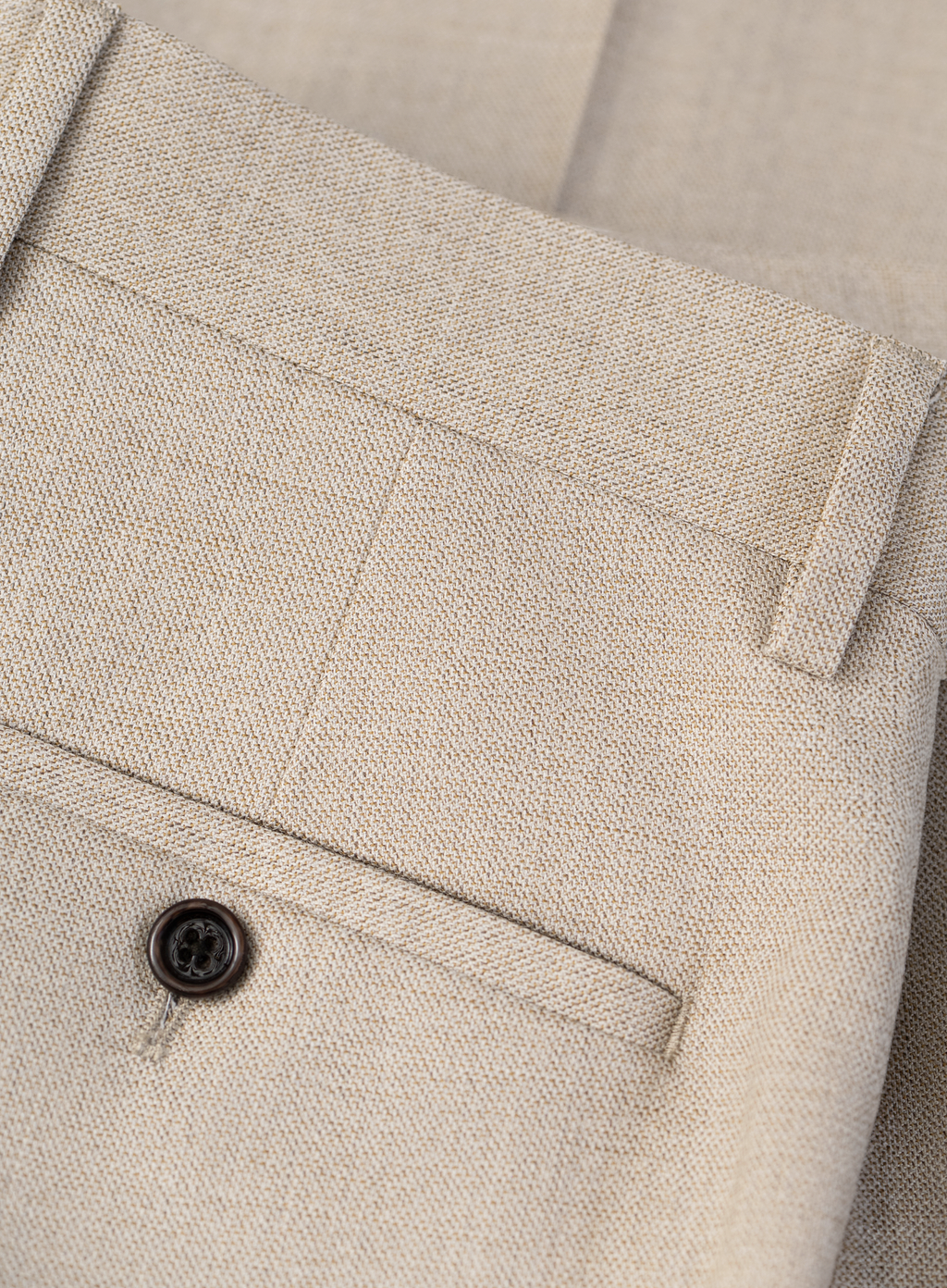 Bandplooi pantalon in wol | FULL_WIDTH | Beige