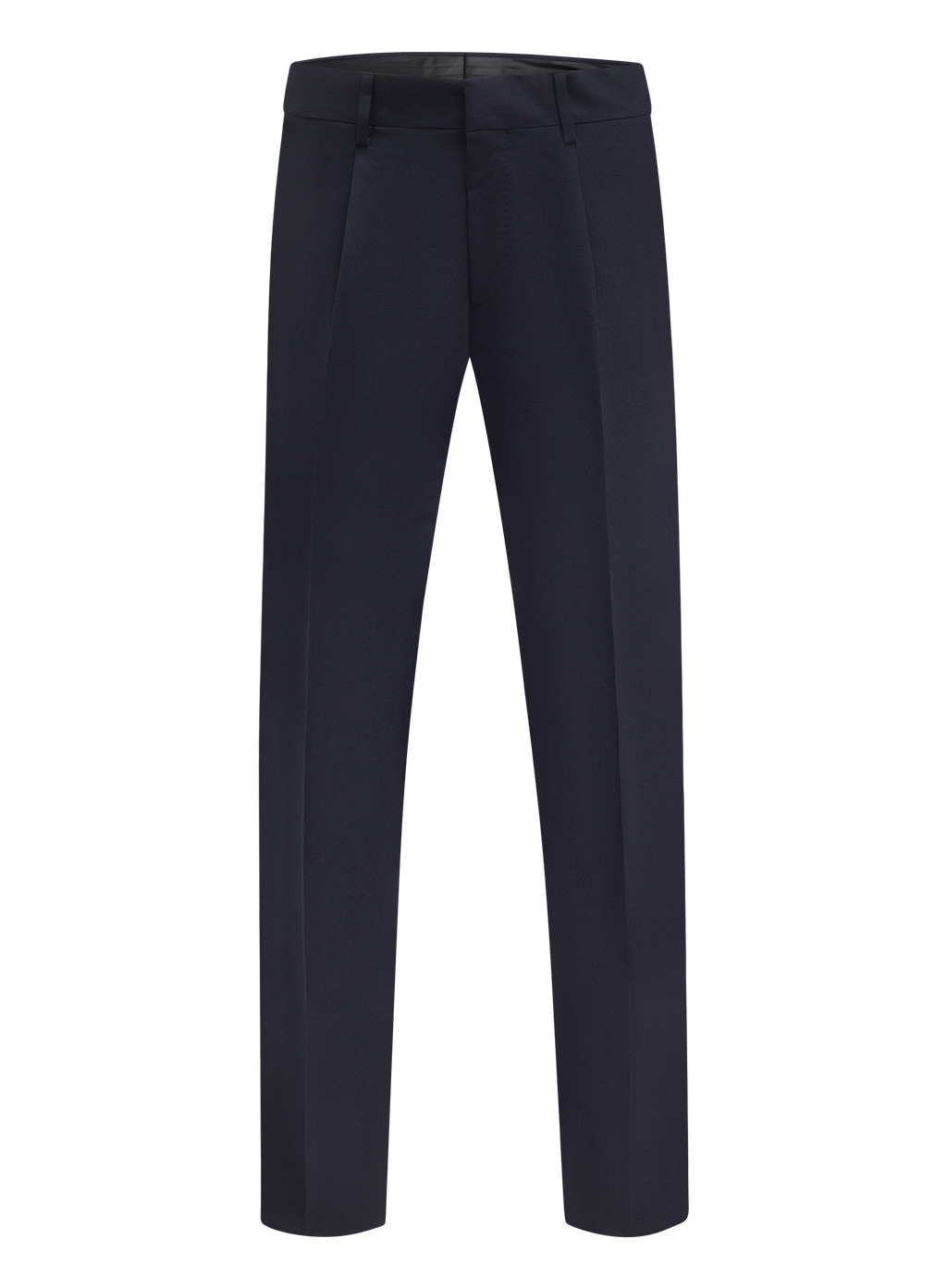 Bandplooi pantalon in wol stretch | Blauw