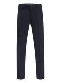 Bandplooi pantalon in wol stretch | Blauw