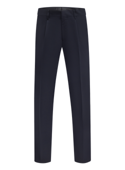 Bandplooi pantalon in wol stretch | Blauw