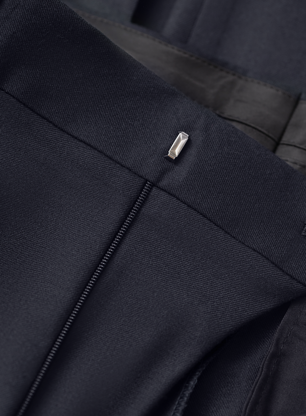 Bandplooi pantalon in wol stretch | FULL_WIDTH | Blauw