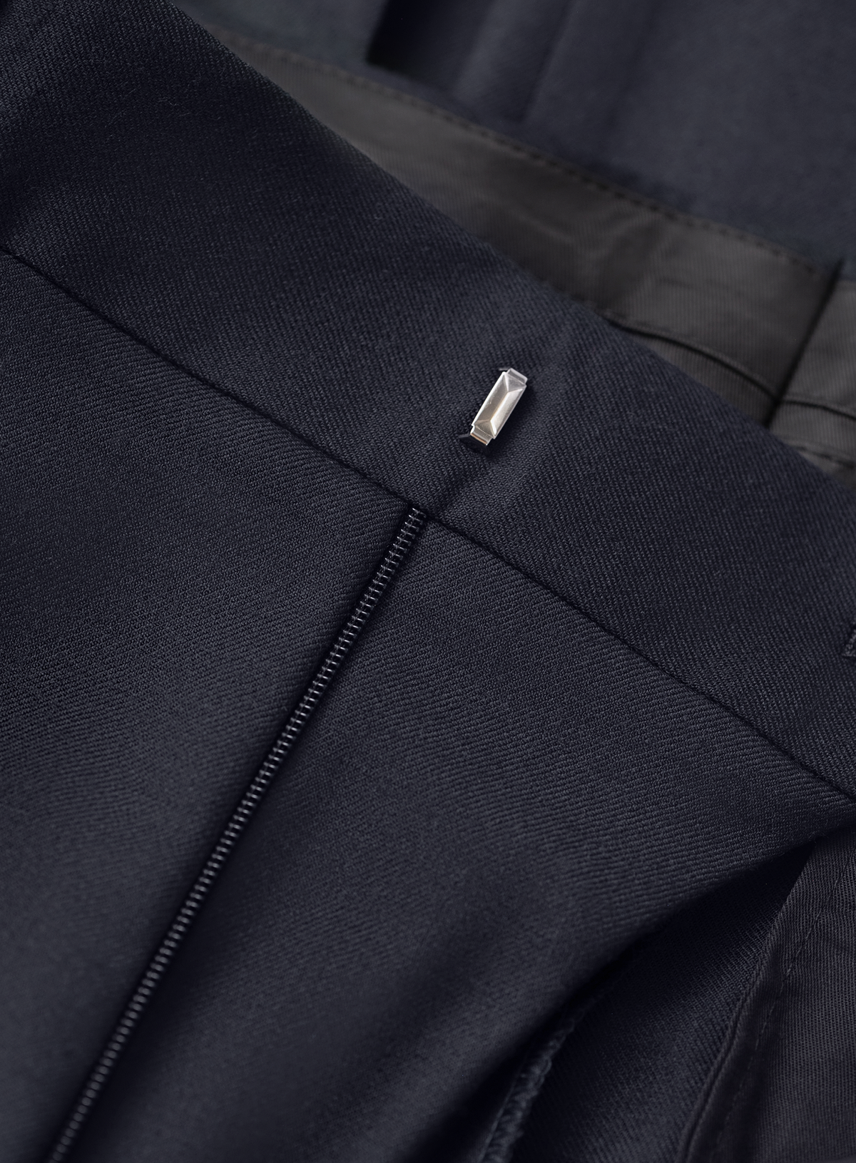 Bandplooi pantalon in wol stretch | FULL_WIDTH | Blauw