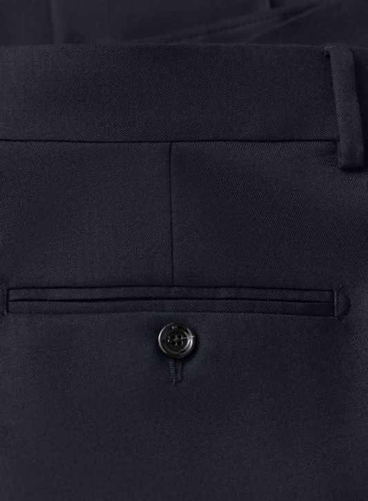Bandplooi pantalon in wol stretch