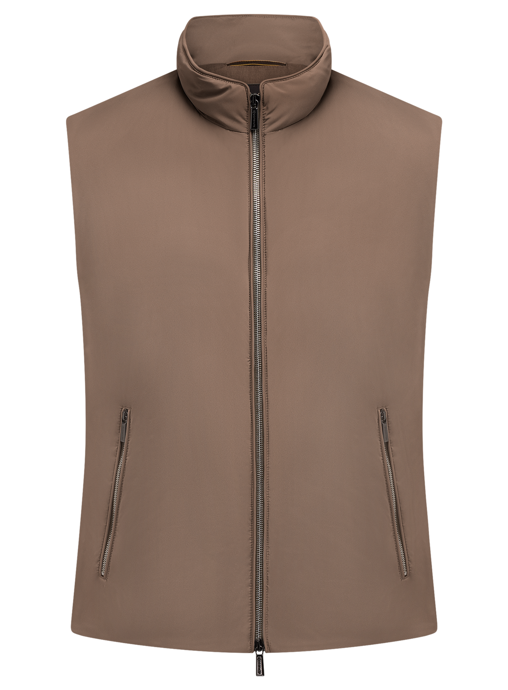 Bodywarmer met opstaande kraag | Bruin