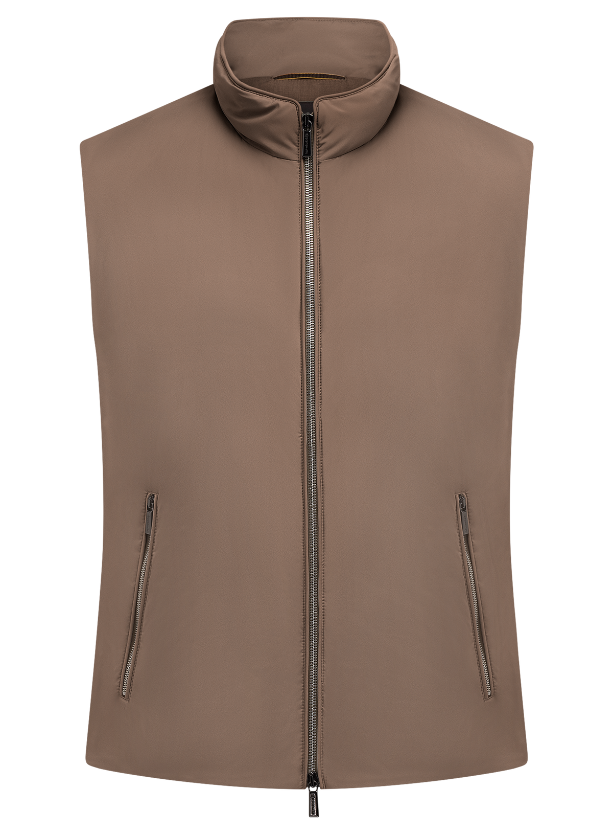 Bodywarmer met opstaande kraag | Bruin