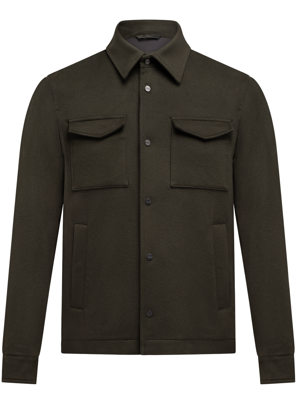 Overshirt van scheerwol en cashmere | Groen