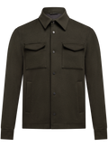 Overshirt van scheerwol en cashmere | Groen
