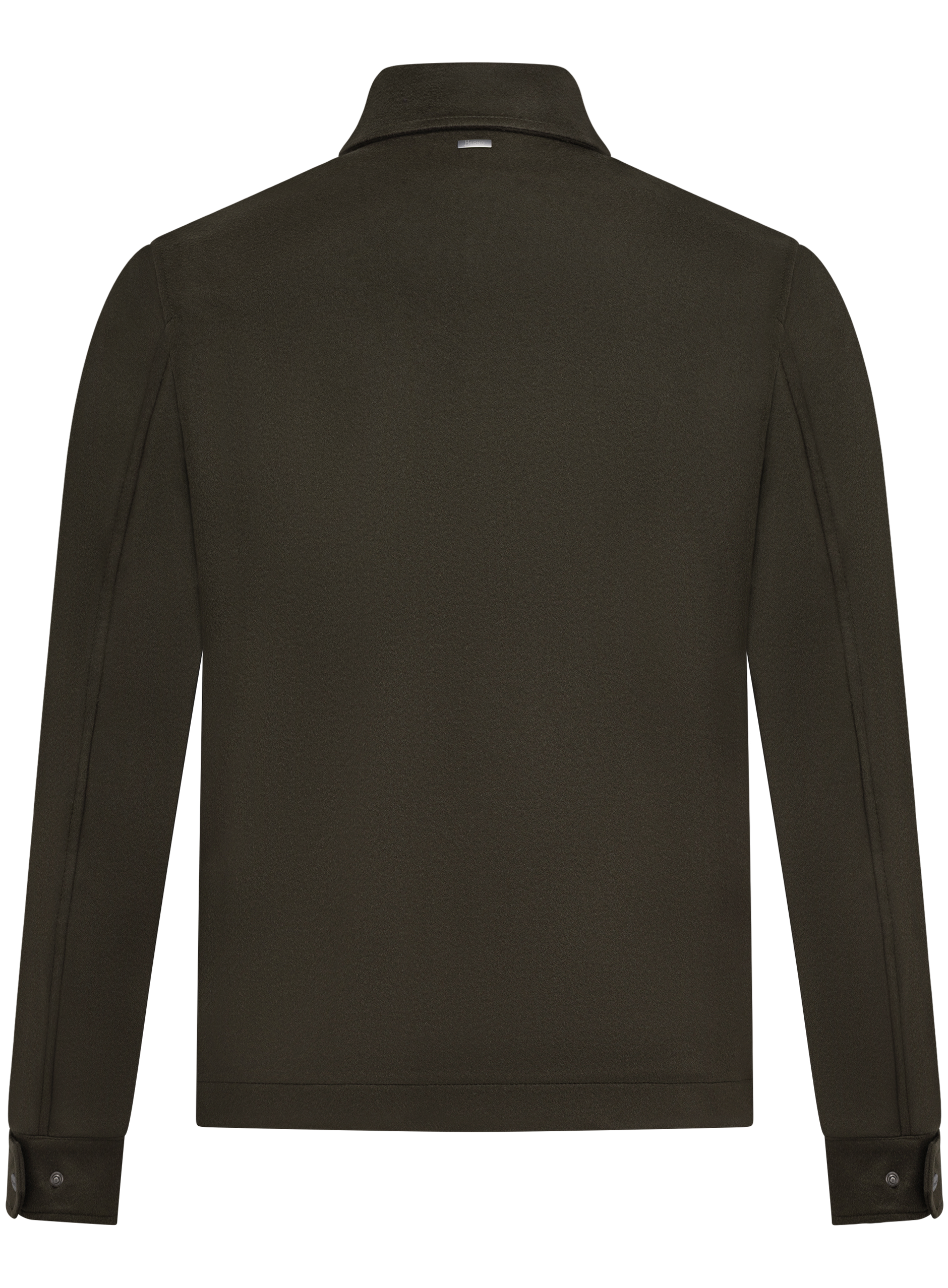 Overshirt van scheerwol en cashmere | Groen