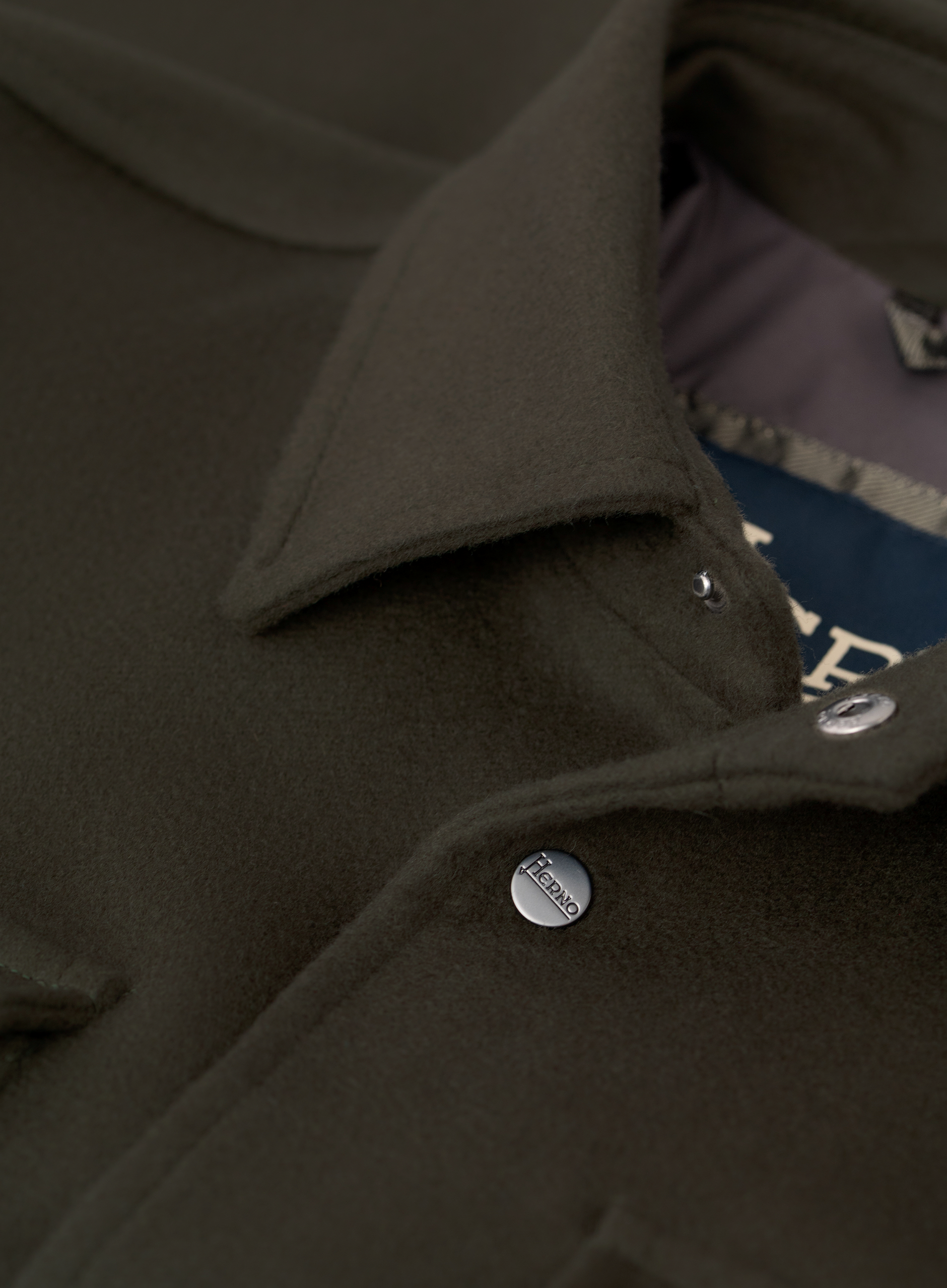 Overshirt van scheerwol en cashmere | FULL_WIDTH | Groen