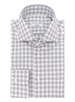 Camicia uomo a quadri in cotone | Blauw