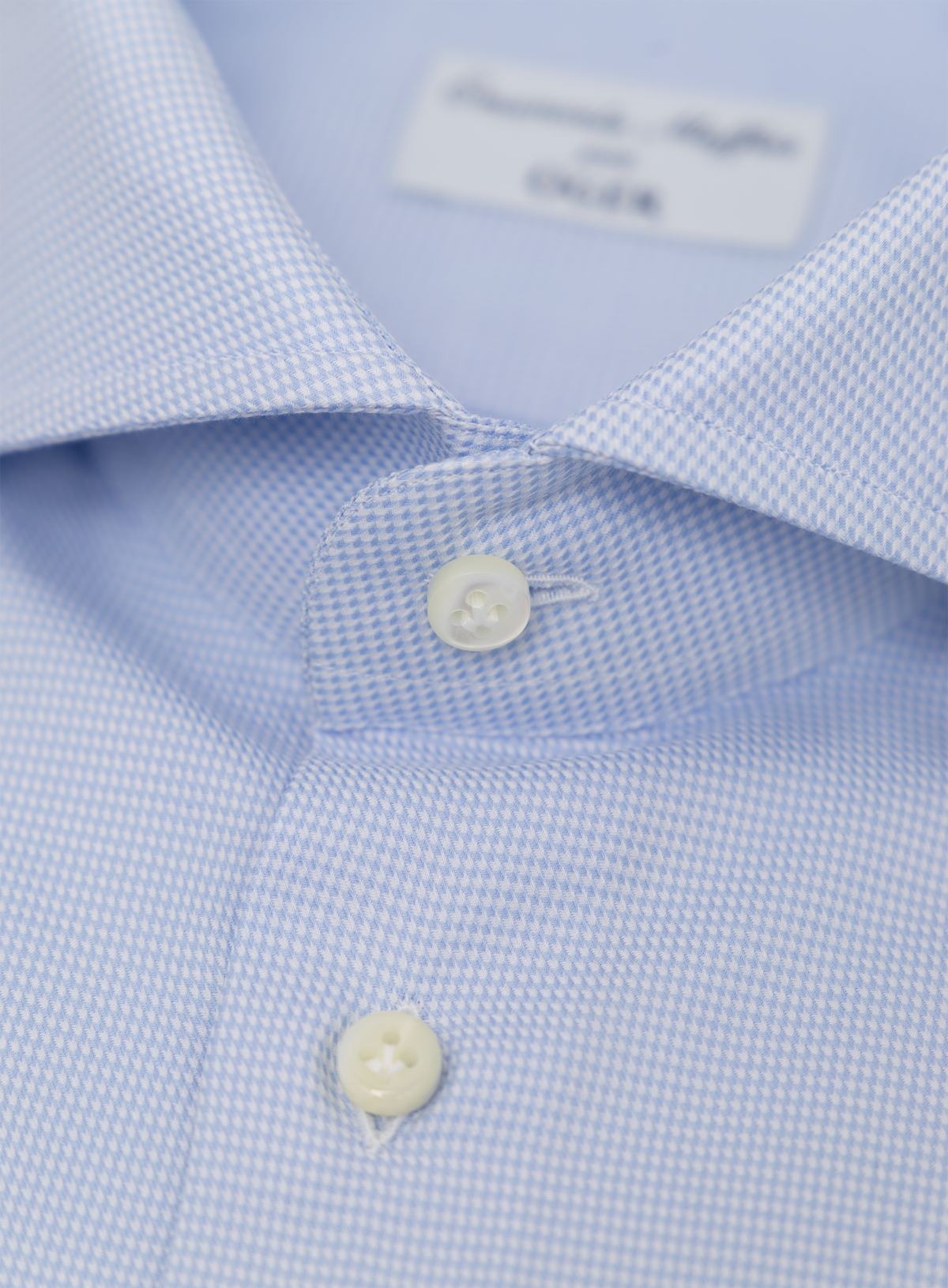 Micro pied-de-poule shirt van katoen | FULL_WIDTH | L.Blauw