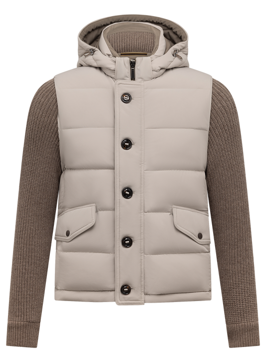 Capuchon jack in cashmere wol technische stof