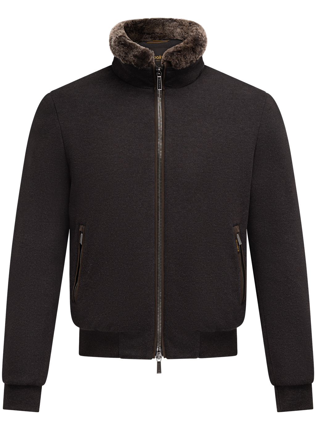 Bomberjack van scheerwol en cashmere | Bruin