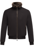 Bomberjack van scheerwol en cashmere | Bruin