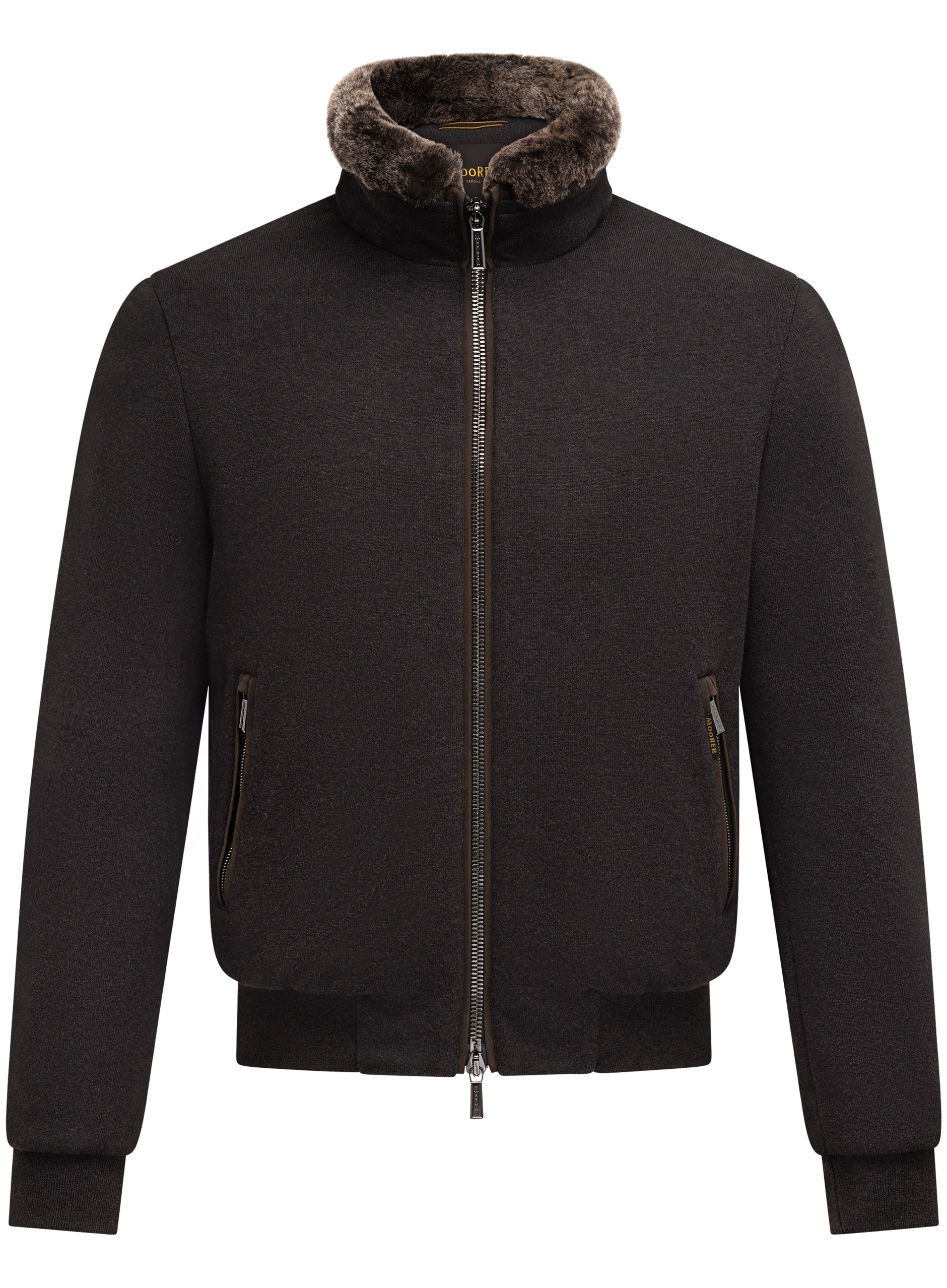 Bomberjack van scheerwol en cashmere | Bruin