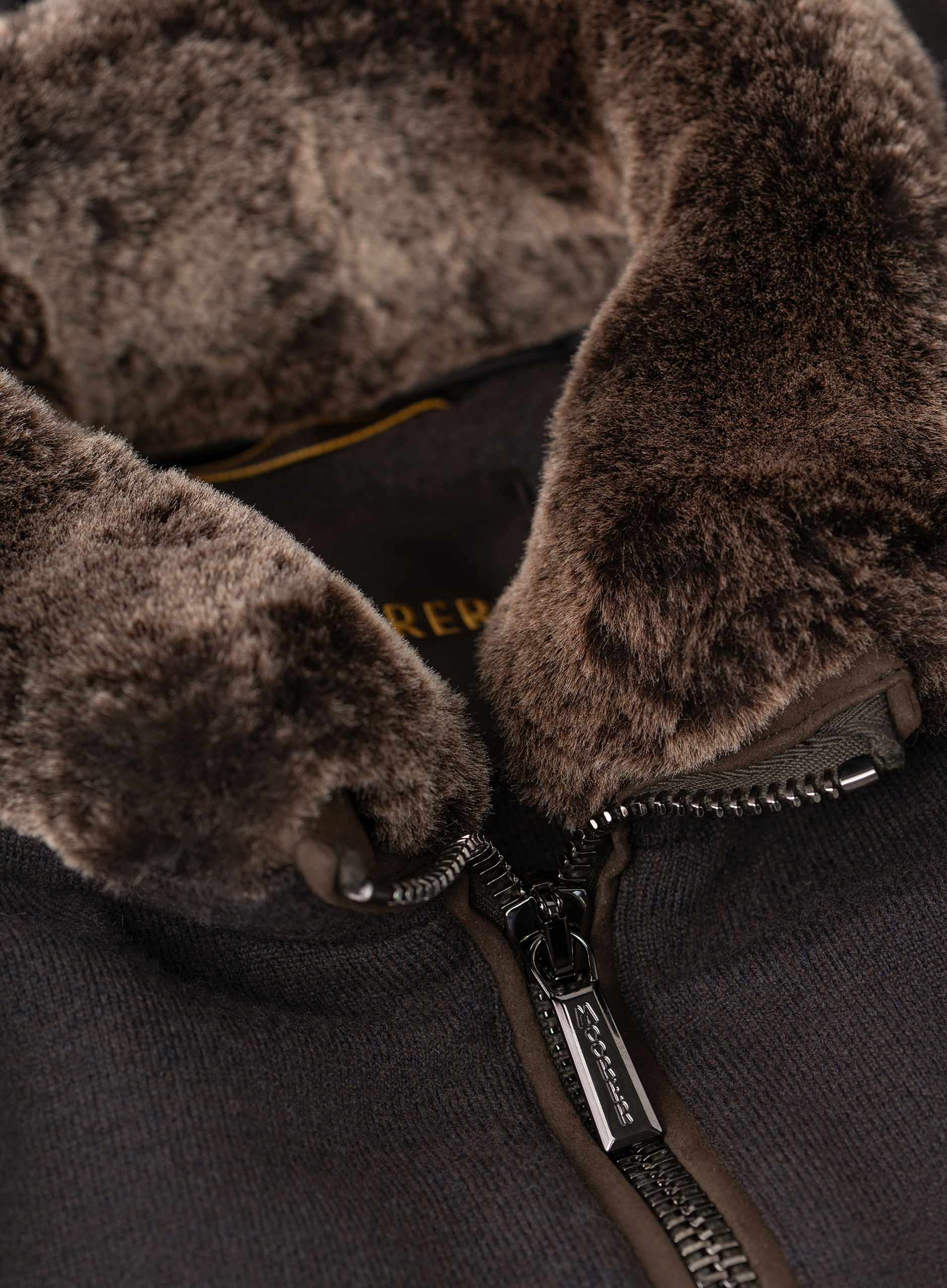 Bomberjack van scheerwol en cashmere | FULL_WIDTH | Bruin