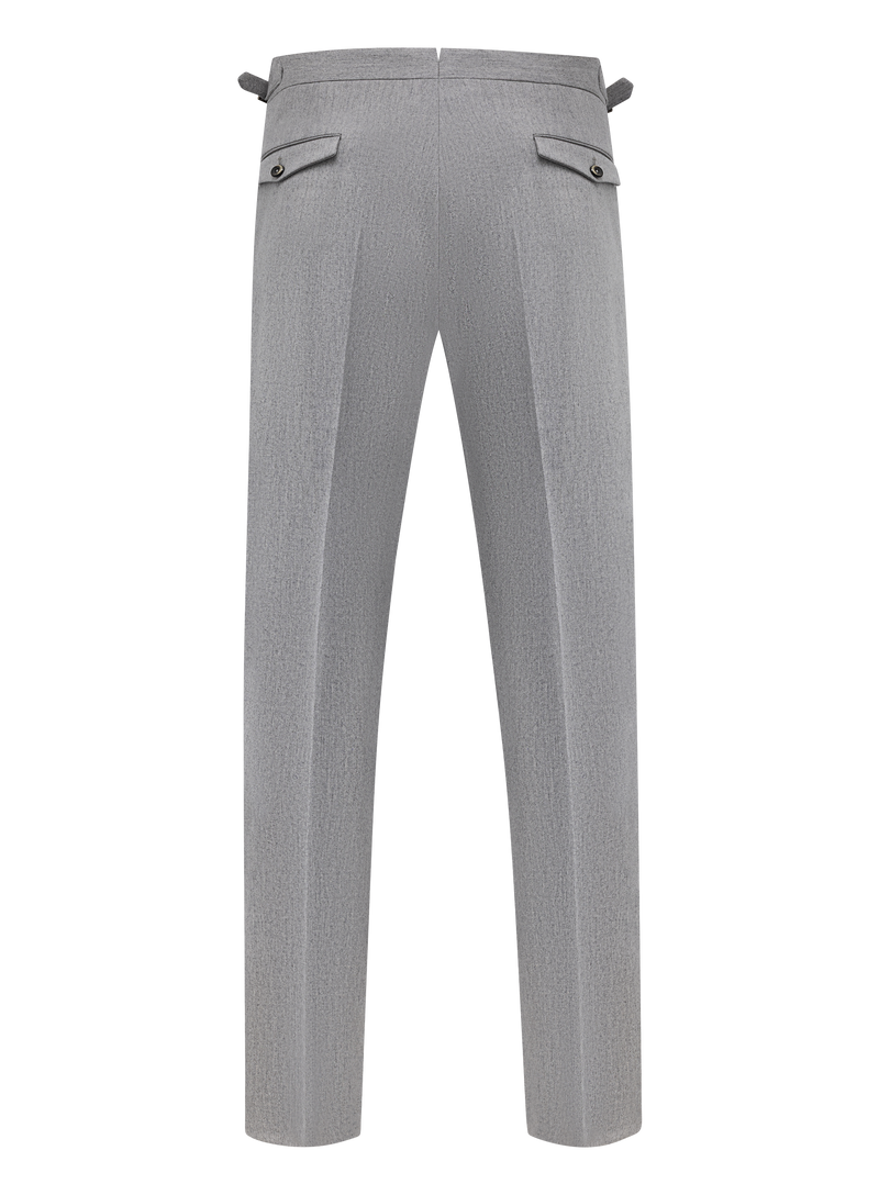 Pantalon met zijspanners van scheerwol en cashmere