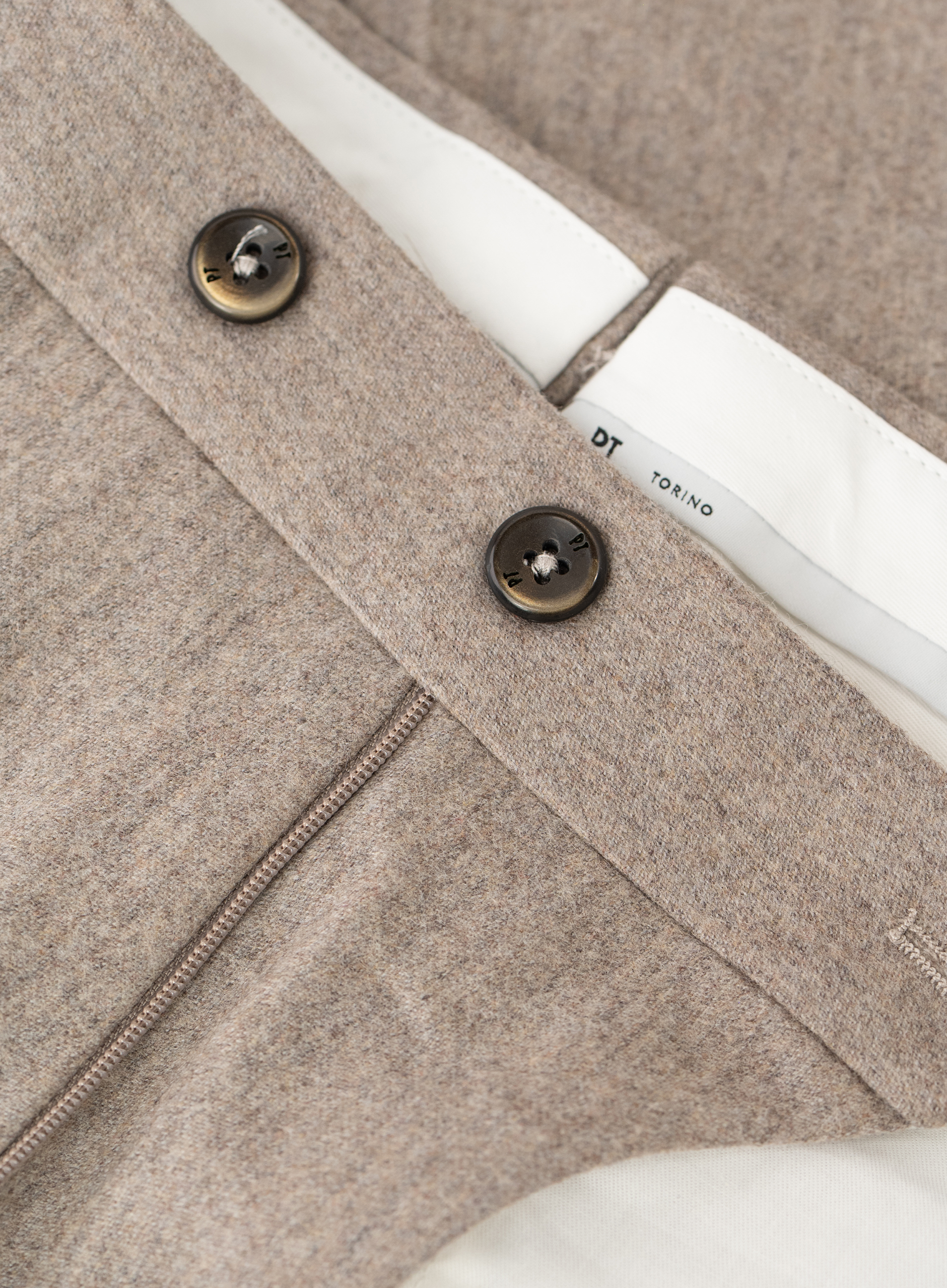 Pantalon met zijspanners van scheerwol en cashmere | FULL_WIDTH |  Beige