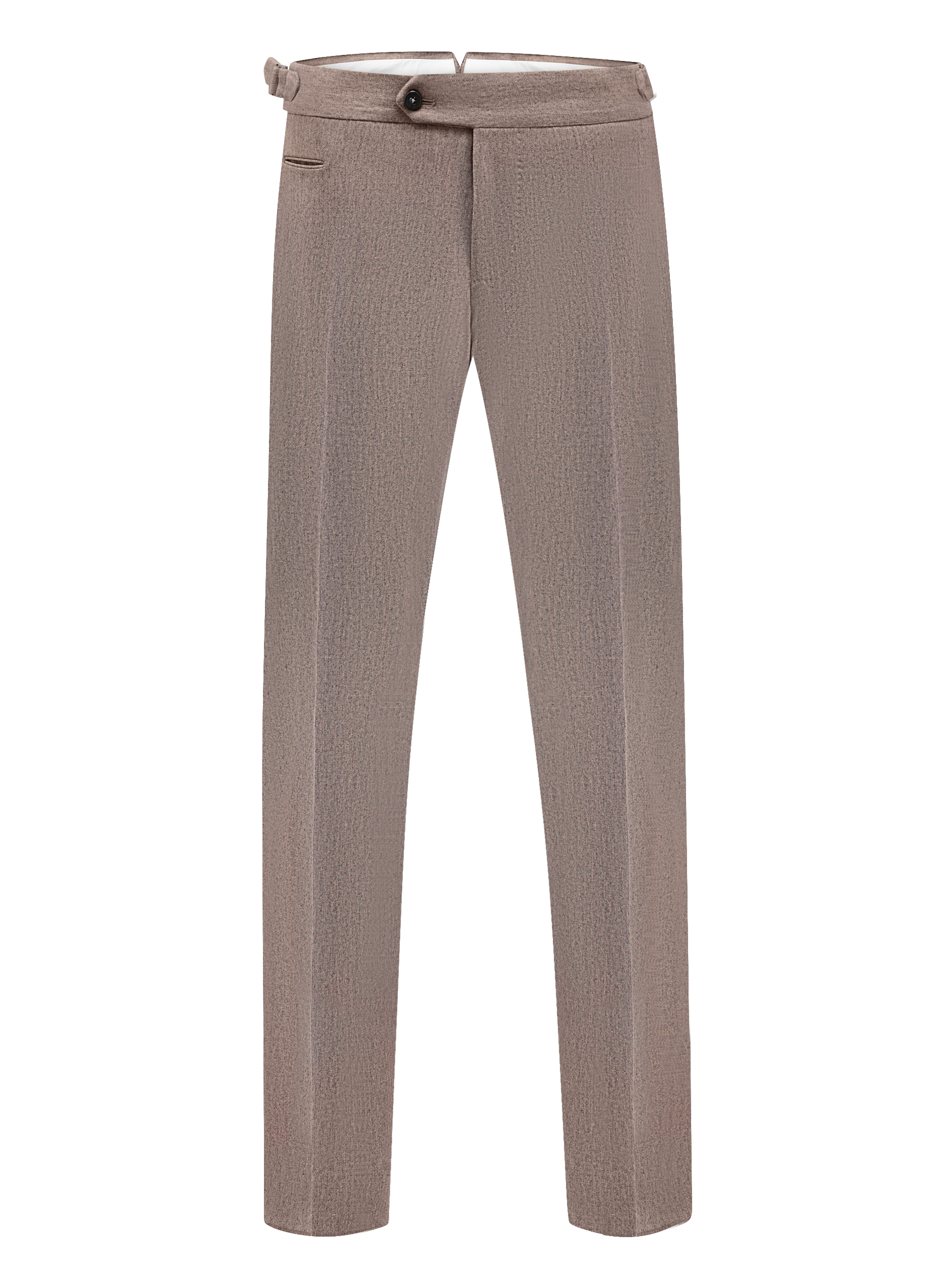 Pantalon met zijspanners van scheerwol en cashmere | TAUPE