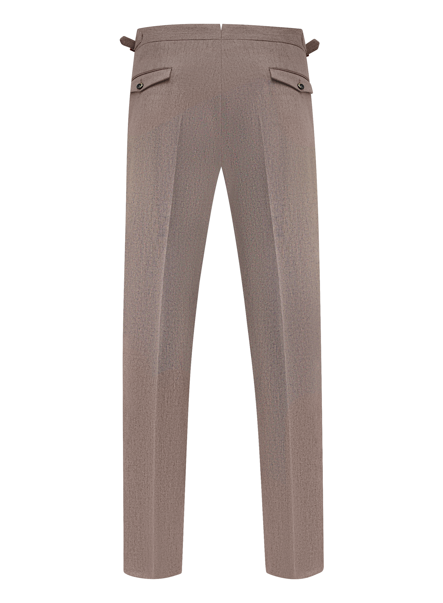 Pantalon met zijspanners van scheerwol en cashmere | TAUPE