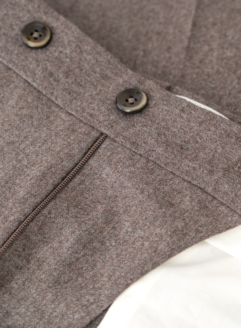 Pantalon met zijspanners van scheerwol en cashmere | FULL_WIDTH | TAUPE