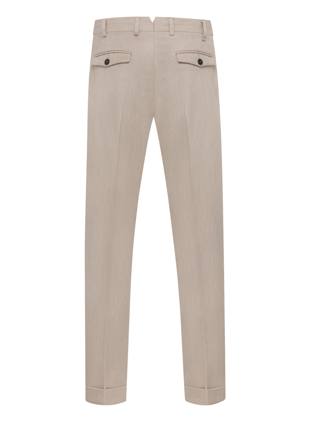 Bandplooi pantalon van katoen en scheerwol | Beige