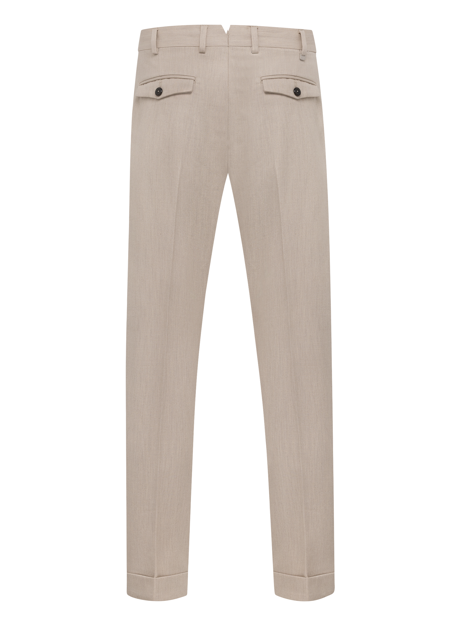 Bandplooi pantalon van katoen en scheerwol | Beige