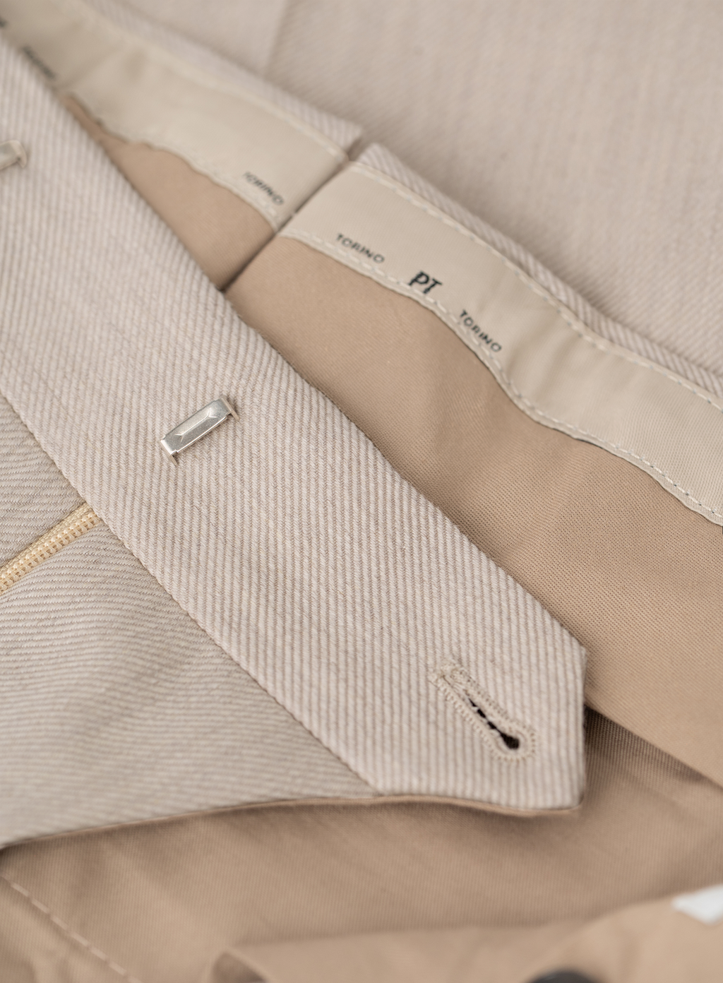 Bandplooi pantalon van katoen en scheerwol | FULL_WIDTH | Beige