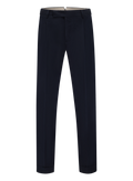 Bandplooi pantalon van katoen en scheerwol | BLUE NAVY