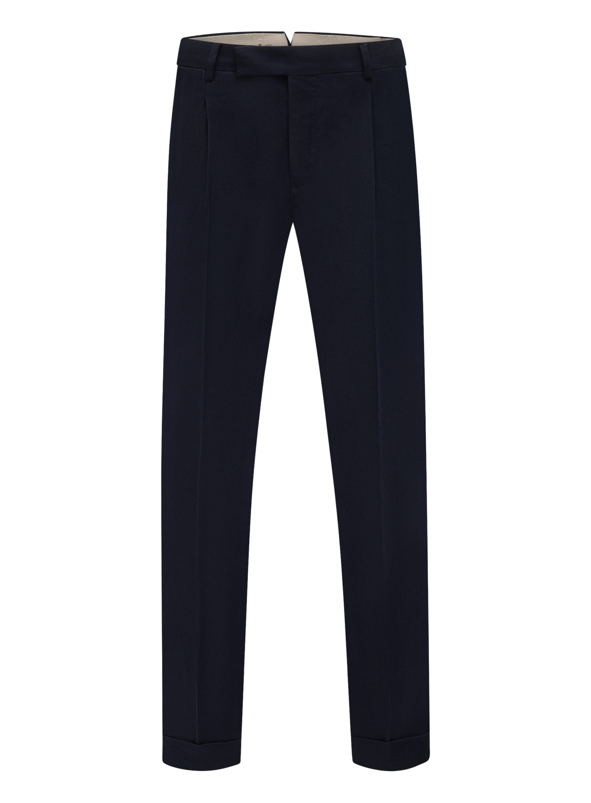 Bandplooi pantalon in katoen wol | BLUE NAVY