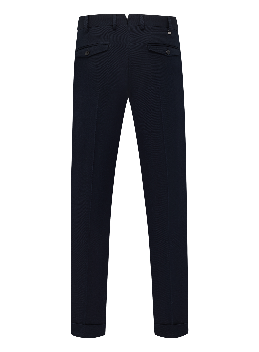 Bandplooi pantalon van katoen en scheerwol | BLUE NAVY