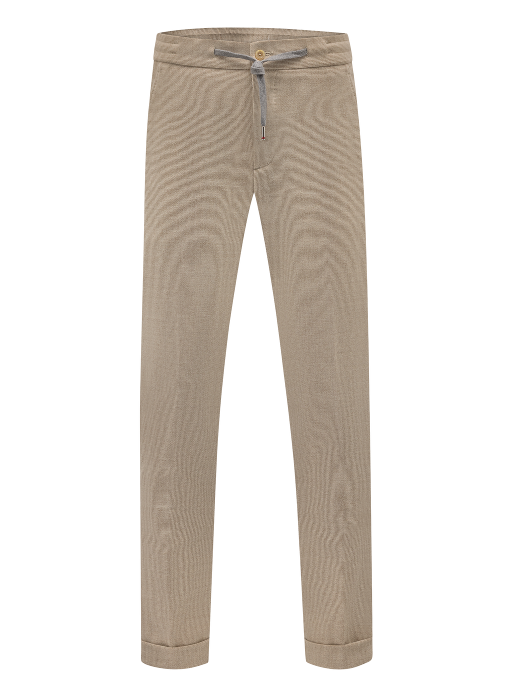 Carraciolo broek van scheerwol en cashmere met trekkoordsluiting | Beige
