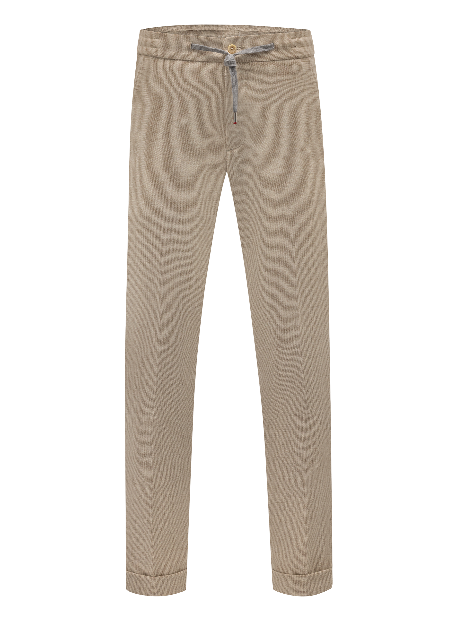 Carraciolo broek van scheerwol en cashmere met trekkoordsluiting | Beige