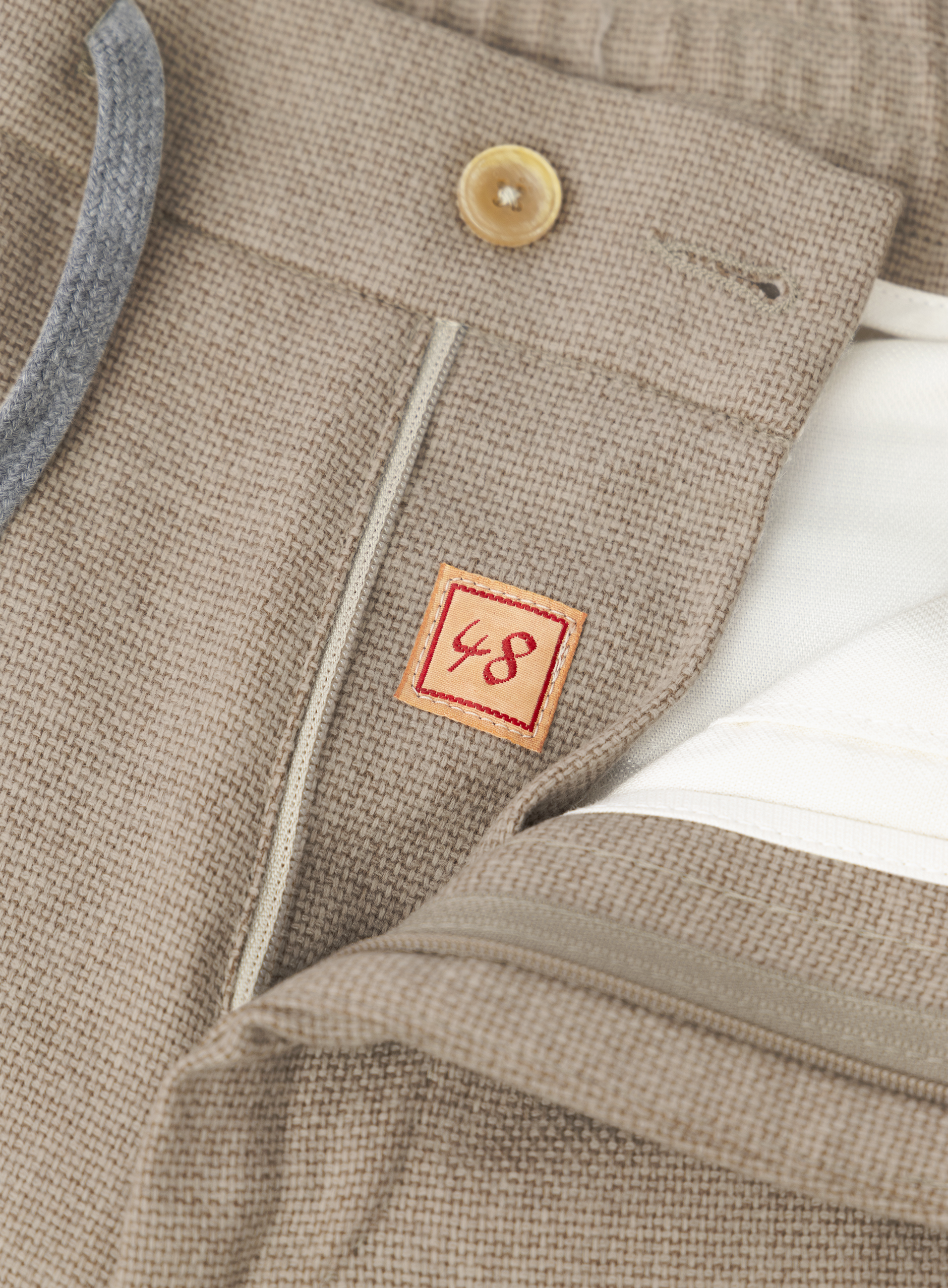 Carraciolo broek van scheerwol en cashmere met trekkoordsluiting | FULL_WIDTH | Beige
