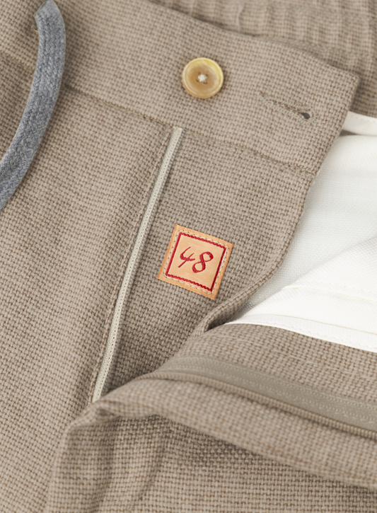Carraciolo broek van scheerwol en cashmere met trekkoordsluiting
