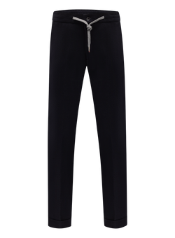 Jog pantalon in wol cashmere stretch | BLUE NAVY