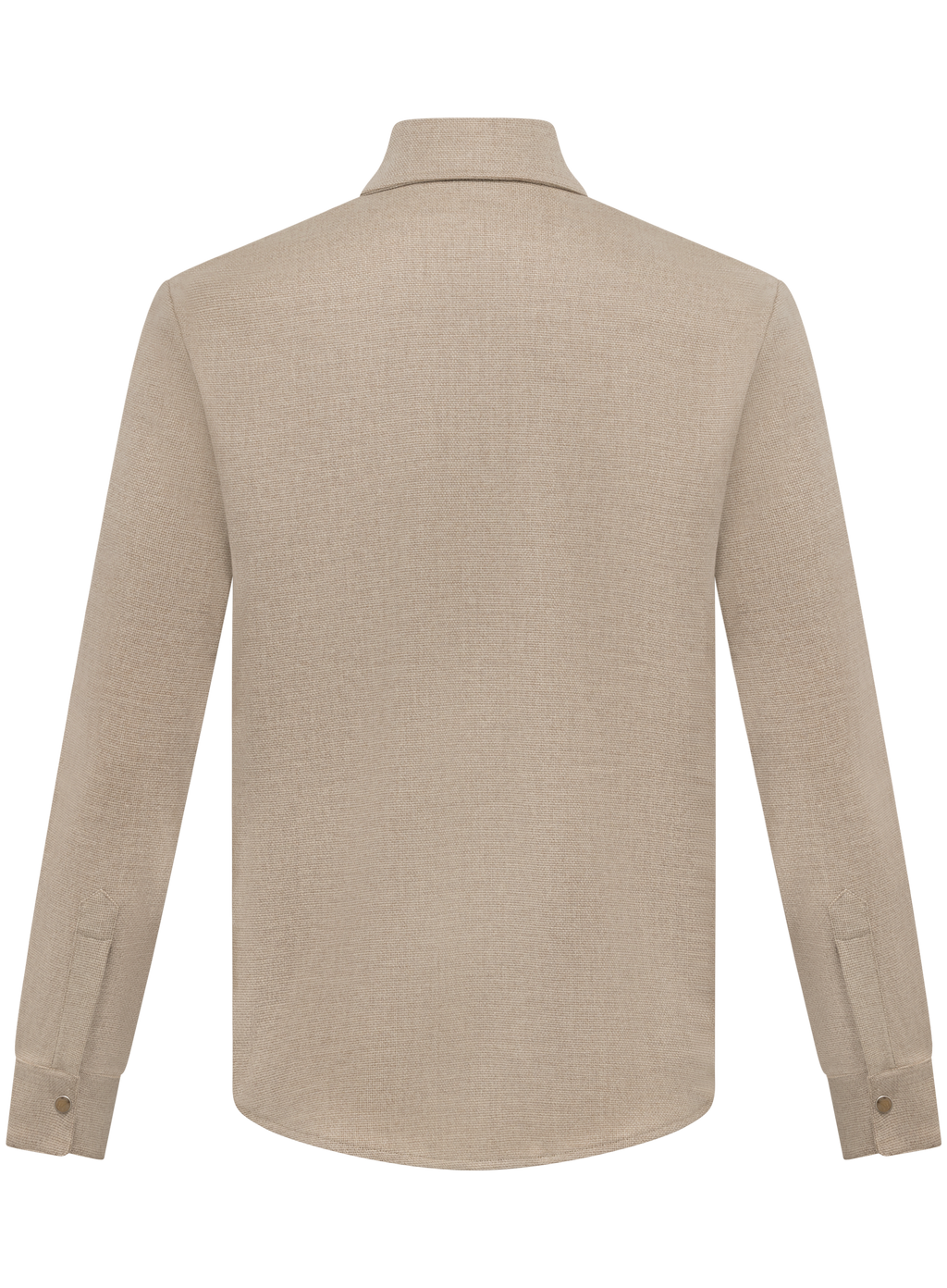 Overshirt van scheerwol en cashmere met drukknoopsluiting | Beige