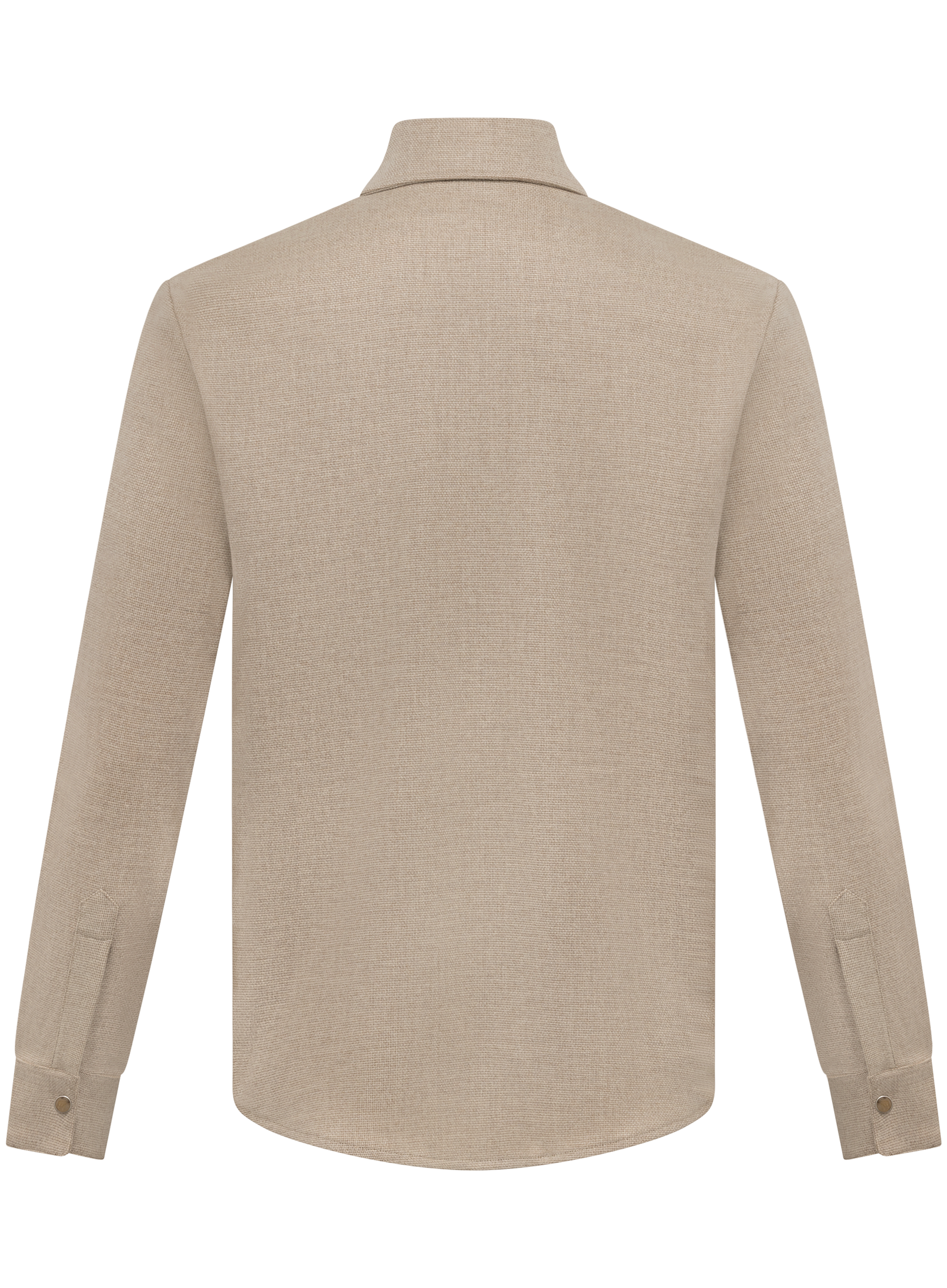 Overshirt van scheerwol en cashmere met drukknoopsluiting | Beige